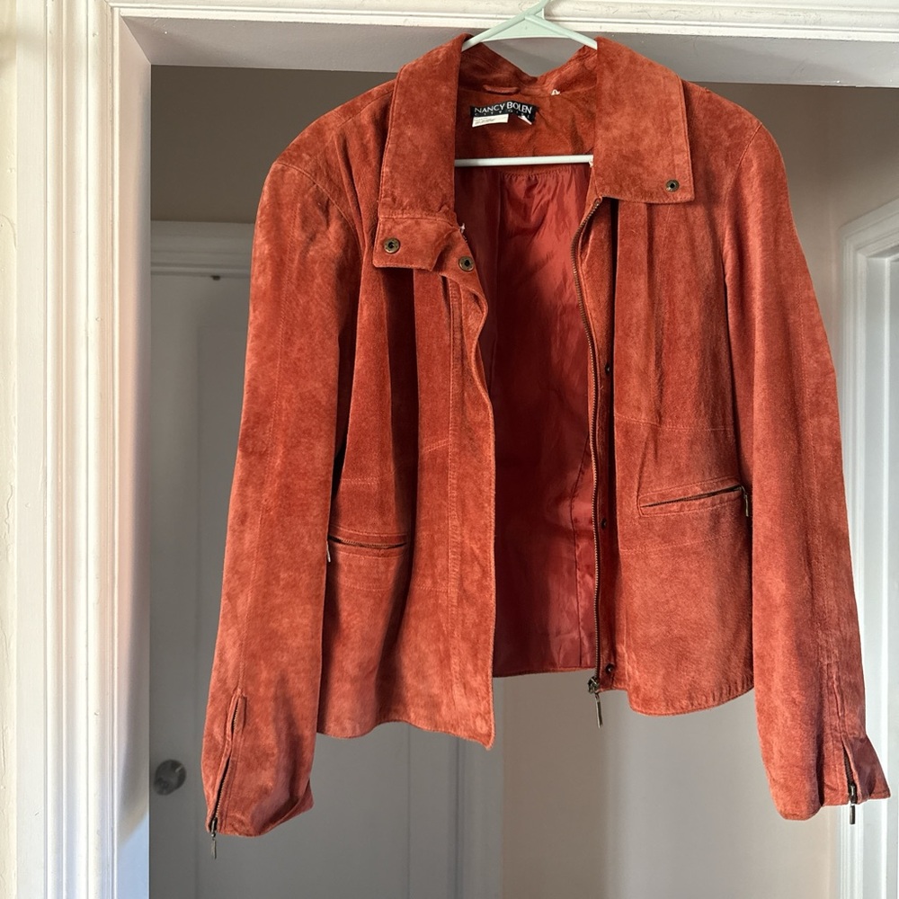 Vintage Nancy Bolen City Girl suede leather jacket size L